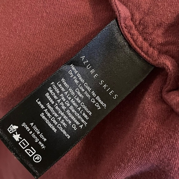 Aritzia Aitken Blouse Kimono Open Front Rayon Layering Top Red Azure Skies - Picture 7 of 13